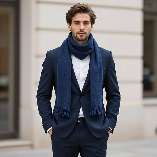 Chic Formal Male Outfit with Scarf
