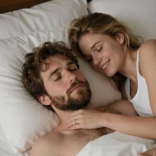 Intimate Moment: Couple in Bed