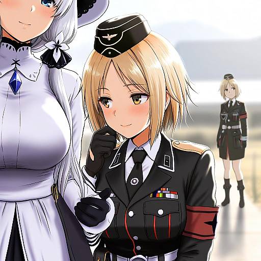 Illustration of Mp40 (girls' frontline), girls' frontline in the style of Hiyama yuu (wee259hiyama)