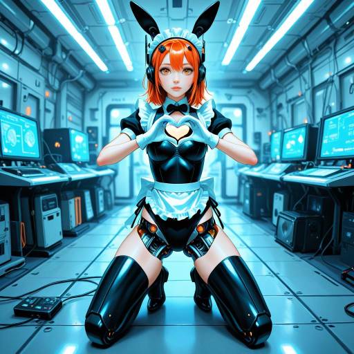 Futuristic Android Maid with Intricate Design