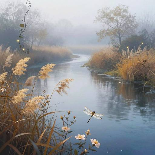 Serene Early Autumn Riverside Scene