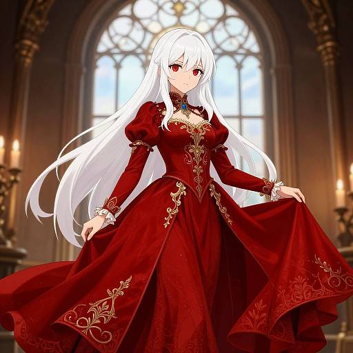 Gothic Anime Woman in Candlelight