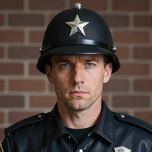 Photorealistic Portrait of a Serious Captain