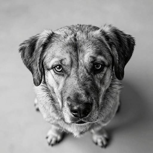 Hyper-Realistic Monochrome Dog Portrait