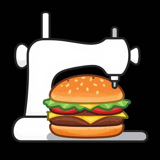 1950s Hamburger Embroidery Vector