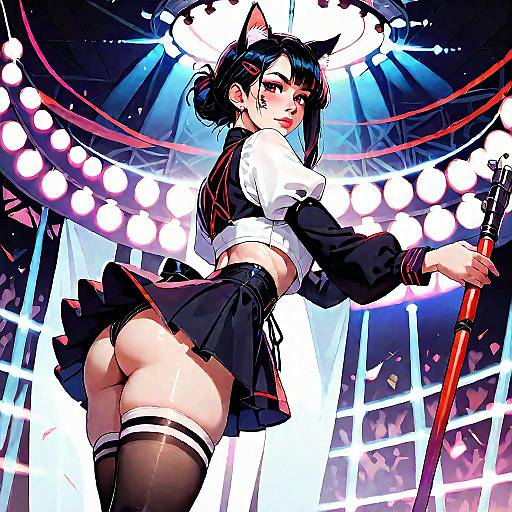 Anime Fox Girl on Stage