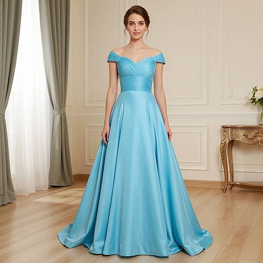 Elegant Elsa in Blue Ball Gown