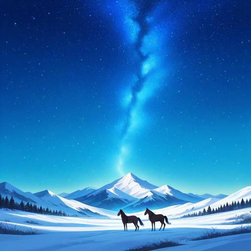 Majestic Arabian Horse Under Starry Sky Majestic Arabian Horse Under Starry Sky