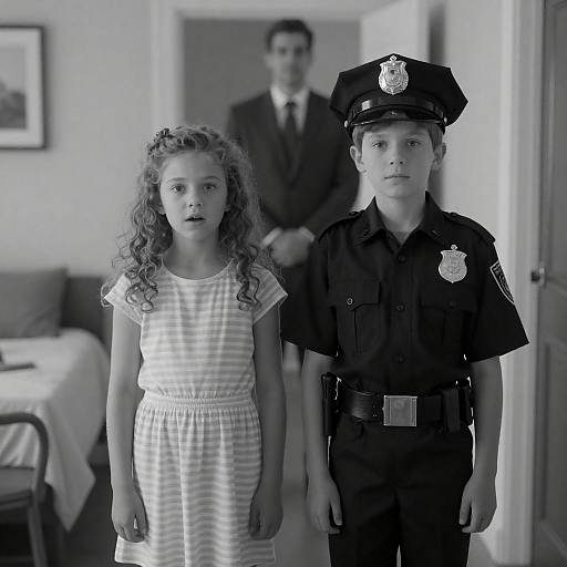 Charming Black and White Childhood Portrait