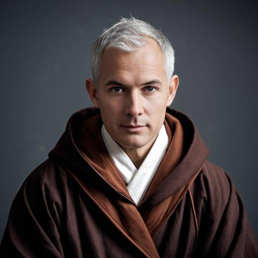 Man in Classic Brown Monk Robe