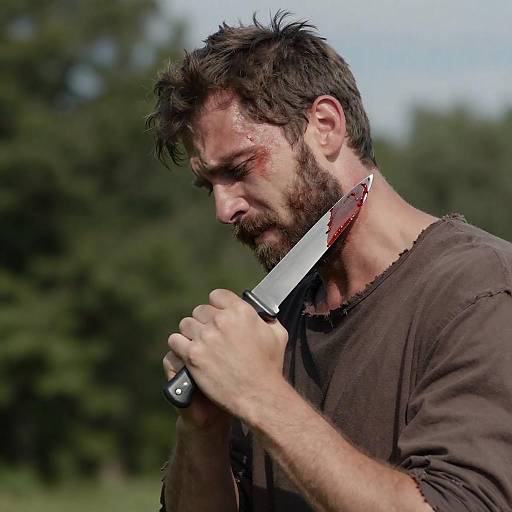 Intense Portrait of a Troubled Man