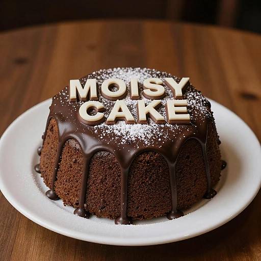 Moisy Chocolate Drip Cake on Plate