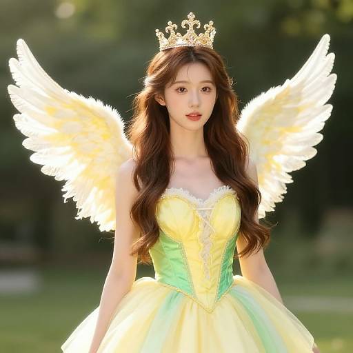 Enchanting Winged Girl with Crown