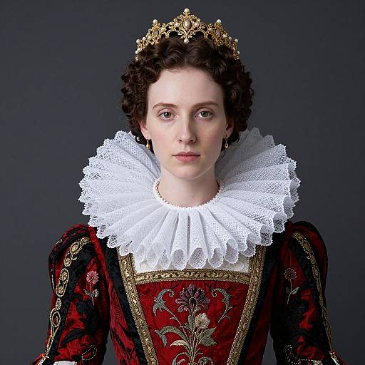 Renaissance Woman in Ornate Gown