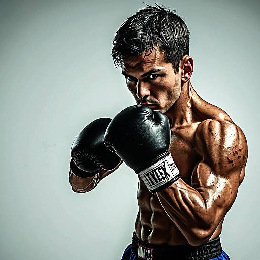 Muscular Boxer Punching Attack