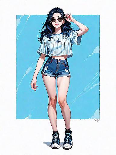 Casual Comic Style Woman Portrait