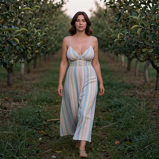 Svelte Woman in Pastel Sundress