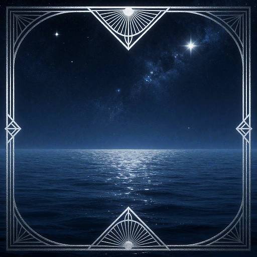 Art Deco Celestial Ocean Horizon