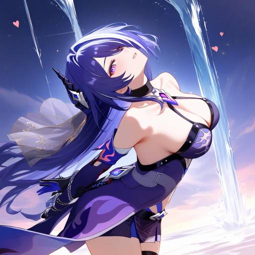 Dynamic Cowboy Shot of Acheron Honkai Girl