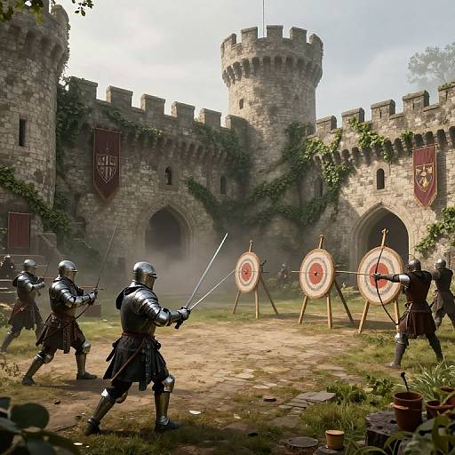 14th-Century Fantasy Castle Courtyard