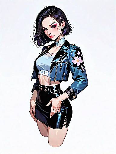 Edgy Chic Fashion Portrait of Woman