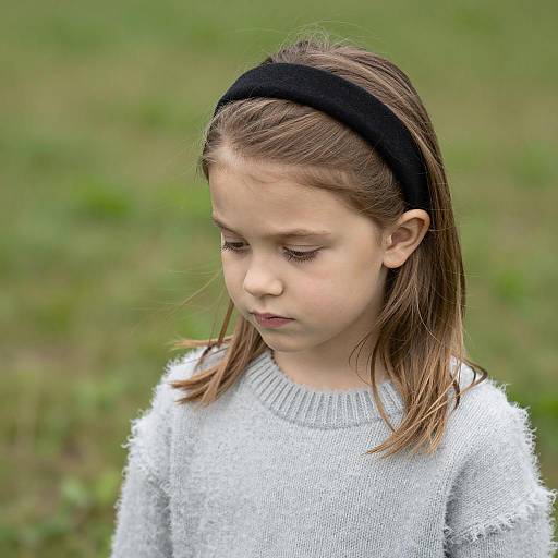 Pensive Young Girl in Fuzzy Sweater
