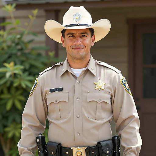 Young Male Sheriff in Outdoor Portrait