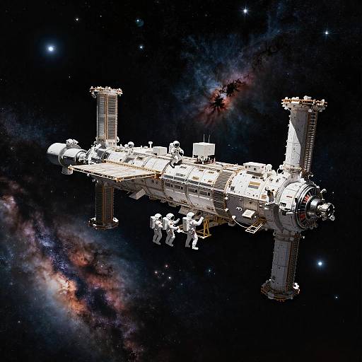 Epic EVA at Giant Orbital Station