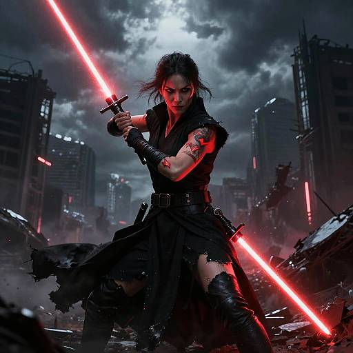 Fierce Sith Woman in Ruined City