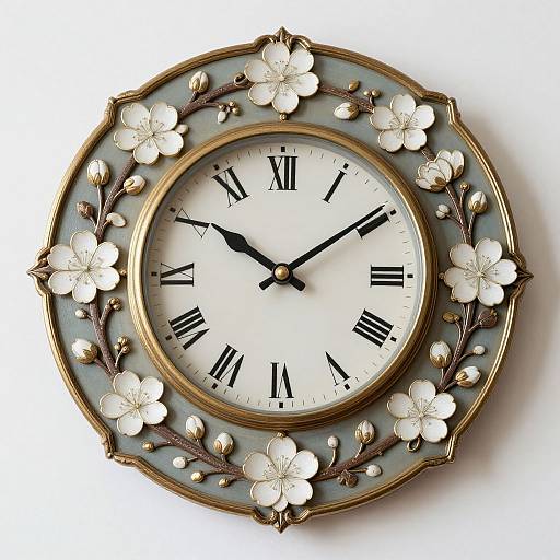 Vintage Botanical Wall Clock Design