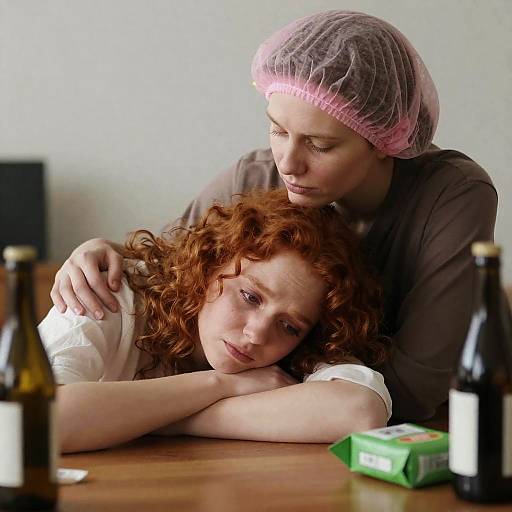 Supportive Embrace Between Two Women