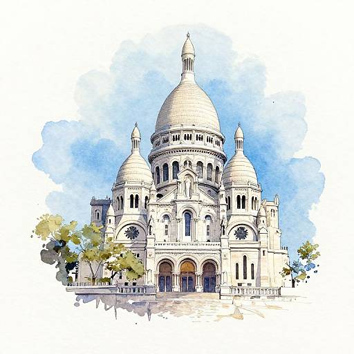 Minimalist Watercolor Conductor Sketch