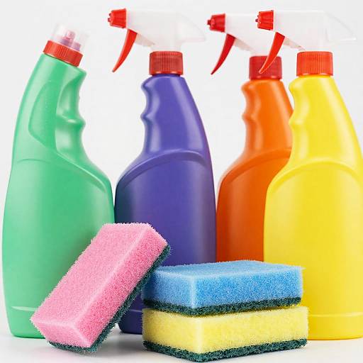 Vibrant Close-Up of Cleaning Supplies