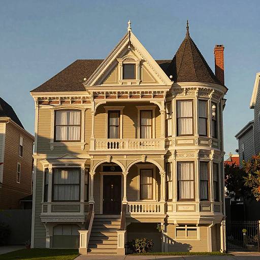Ornate Victorian Landscape at Sunset