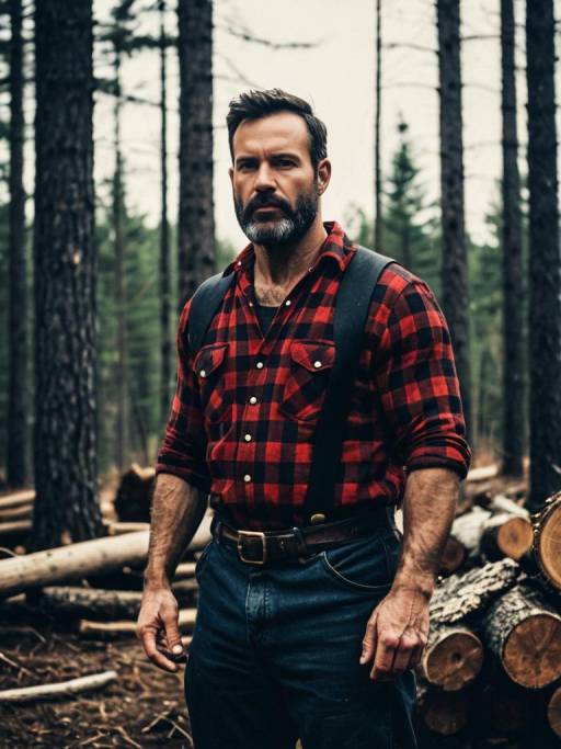 Rugged Lumberjack Portrait in Cinematic Realism