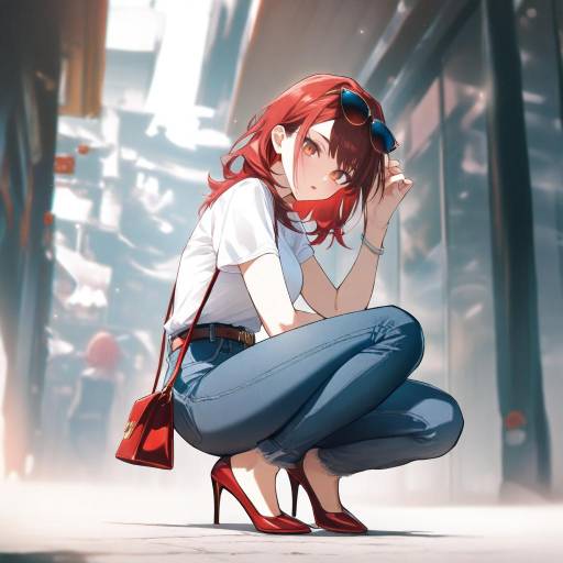 Stylish Demon Slayer Girl in Denim