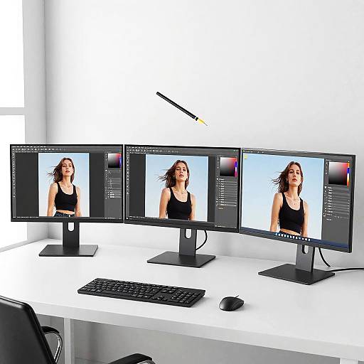 Minimalist Desktop with Digital Art Tools