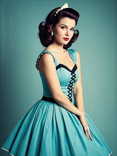 Photorealistic Retro Party Dress Portrait