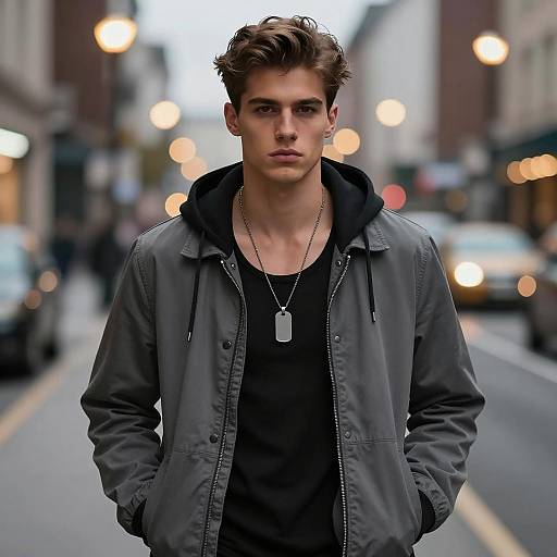 Stylish Modern Gangster in Urban Setting