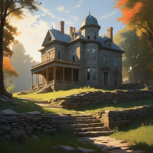 Historic Victorian Mansion at Sunset