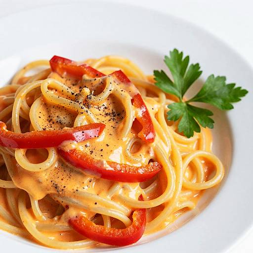 Creamy Orange Sauce Pasta Close-Up