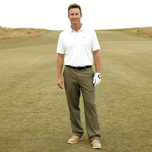 Man in Sepia Golf Scene