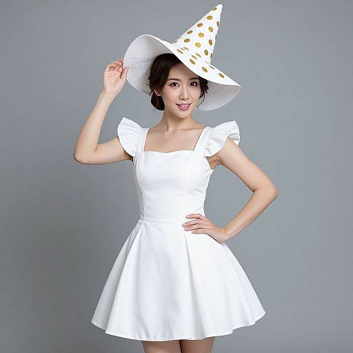 Woman in White Cookie Costume
