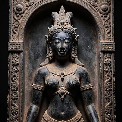 Regal Dark-Skinned Woman Sculpture Design