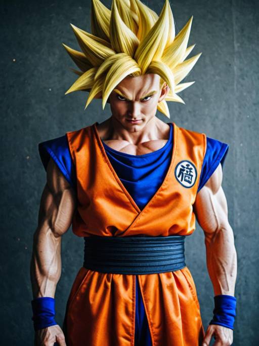 Cosplayer in Super Saiyan Costume