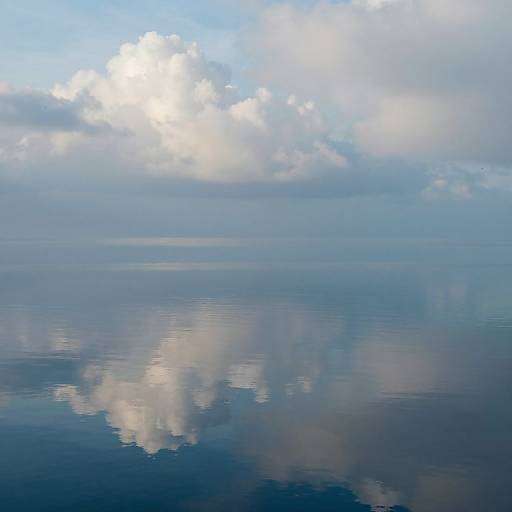 Serene Oasis Reflecting Ethereal Clouds