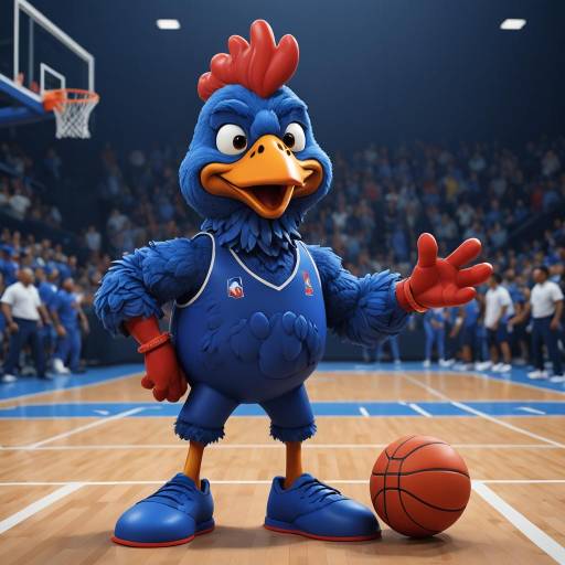 Cartoon Chicken Strutting on Court Cartoon Chicken Strutting on Court