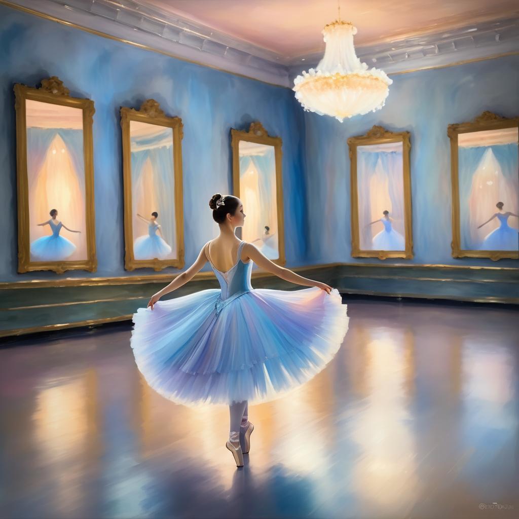 Twilight Ballerina in Elegant Ballroom