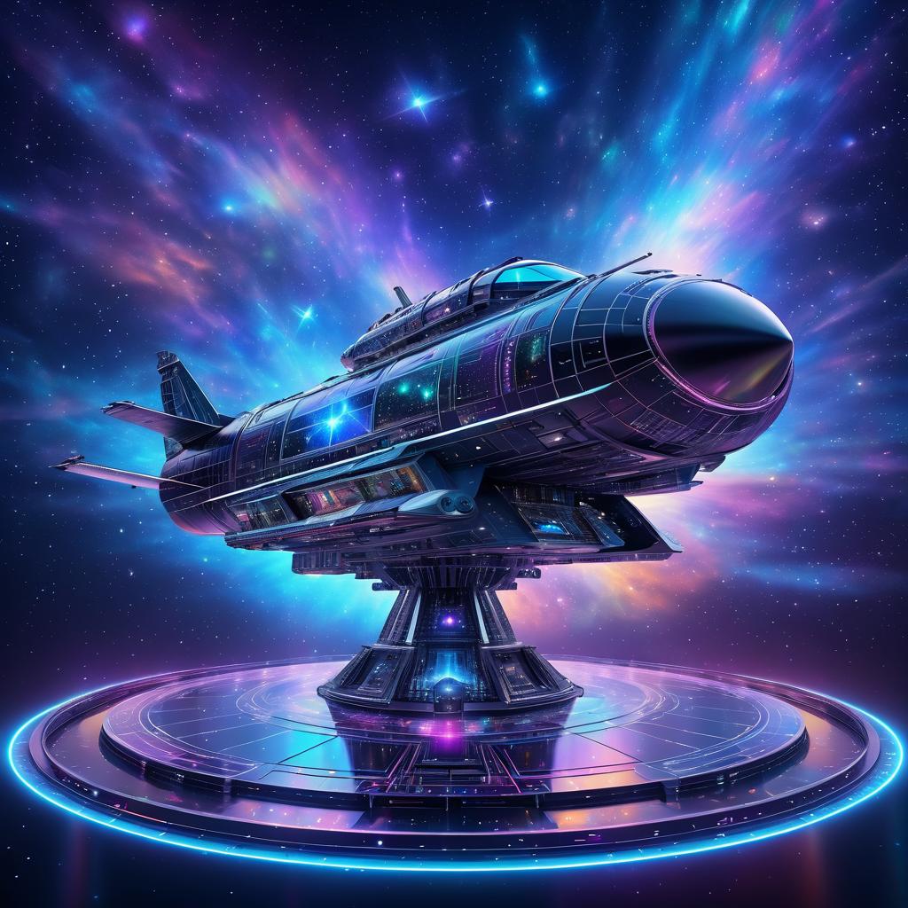 Stunning Holographic Spaceship Art Design