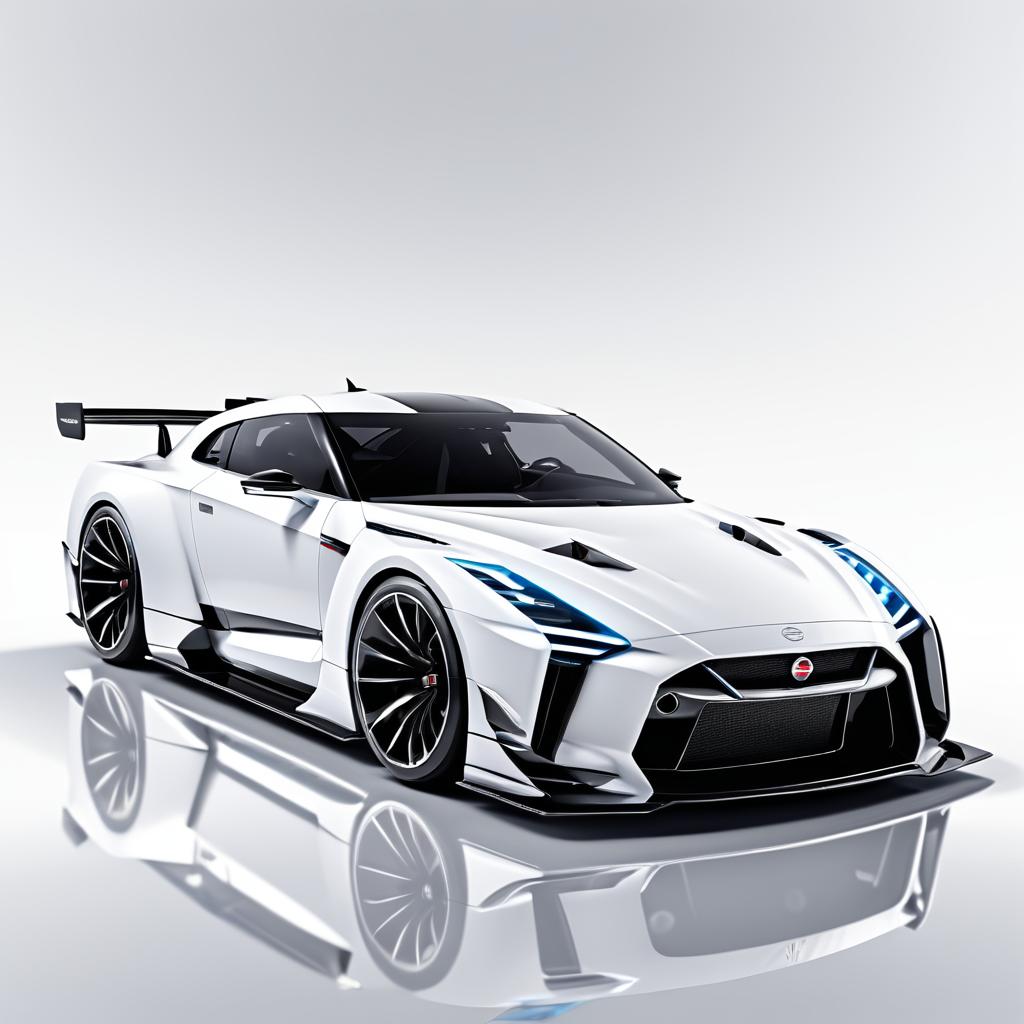 Futuristic Nissan GT-R in Hyper-Realistic Detail